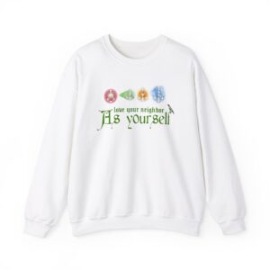 Love Your Neighbor As Yourself White Crewneck Mockup