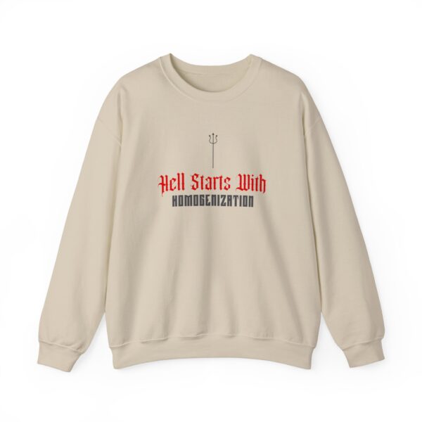 Hell Starts With Homogenization Tan Crew Neck